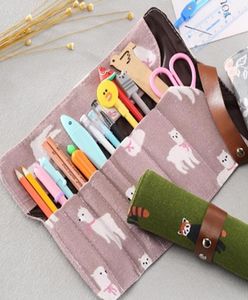 Creative Straps Roller Blinds Pen Curtains Multifunctional Makeup Brush Storage Bags Student Office Stationery Pencil Case19433324