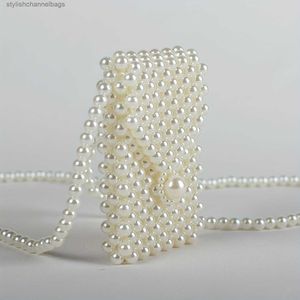 Andra väskor Cross Body Mini Fashion Beaded Crossbody Bag Elegant Pearl Shoulder Bag Womens Stylish Handbag Purse For Wedding Party Prom