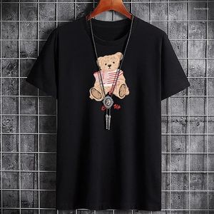 Koszulka t-koszuli męskiej dla mężczyzn graficzna tee crossfit harajuku moda nadrukowana T-shirt duża odzież wysokiej jakości niedźwiedź Bowtie