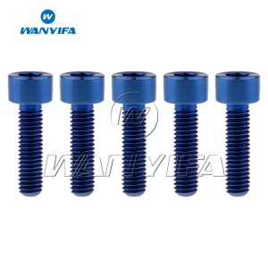 Wanyifa Ti Titanium Hex Socket Head Bike Bolts Screws M5 x18mm 5pcs/lot