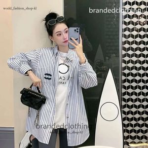 Chanells Shoe Blus Shirt Designer's Women Bluses to New Long Sleeve Summer Luxury Individualitet Blue Stripe Shirt Topps Women 575 Chanelsandals Blus Shirt