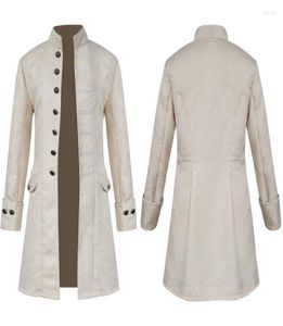 Men039s Jackets Medieval Velvet Trim Gothic Brocade Jacket Vintage Jacquard Punk Frock Coat Steampunk Long Sleeve Uniform7627885
