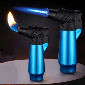 New Turbo Torch Butane sem a gasolina de chama azul a gás Recarregável Chama de alta chama de jato duplo Ferramentas masculinas ao ar livre