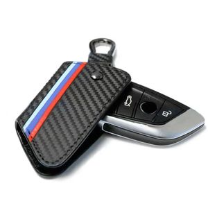 1 st M Color Carbon Fiber Leather Car SMART KEY FOB SHELL CASE COVER BAG FÖR BMW F48 F15 F16 G30 G31 G11