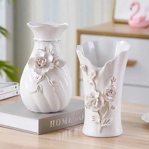 Vaser 3D keramisk vas heminredning kreativ design porslin dekorativ blomma för bröllopsdekoration