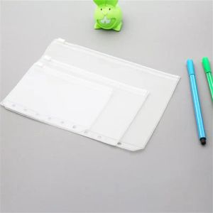 1/2/3PCS Convenient Clear PVC A5 A6 A7 Binder Pockets Clear Zipper Folders For 6-Ring Notebook Binder Files Reports Binder