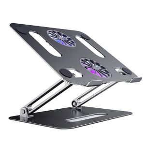 Masaüstü Macbook Air Pro için Soğutma Fanı Isı Dağılımı ile Stand Katlanabilir Laptop Tablet Stand Stand Defter Tutucu Soğutucu