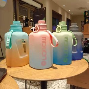 1622 Liter Sports Water Bottle Large Capacity with Straw Scale Plastic Portable Outdoor Gradient Kettle 240409