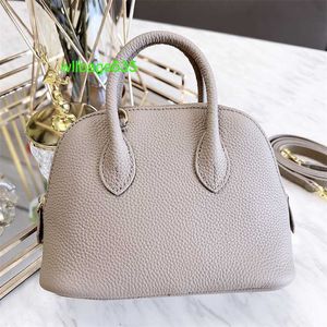 Bolide Leather Handbag Trusted Luxury Womens Bags Mini Shell Bag Genuine Leather Lychee Pattern Bowling Ball Headband Layer Cowhide Portabl have logo HB4N6K