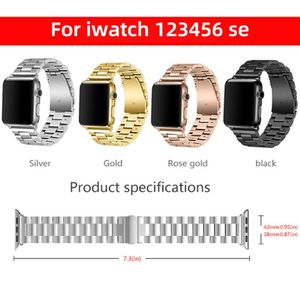 Geeignet für iWatch SE -Metallbänder Apple 2 3 4 5 6 Dreibead Edelstahl -Uhrenbandkettenarmband -Armband 8278004