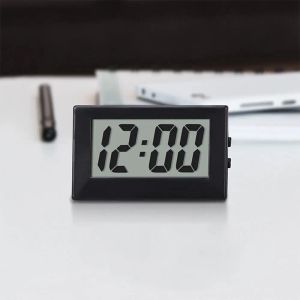 Mini LCD Digital Dashboard Clock Desktop Electronic Clock Mute Portable Clock Silent Desk Time Display Clock For Home Office Car