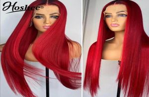 OrengeredGreenBluepink Color American Women 13x4 Straight None Lace Front Wig Brazilian Simulation HumanHA4574505