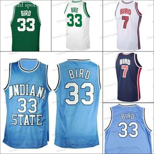 33 Larry Jerseys Indiana State Sycamores 1992 Drużyna koszykówki 7 Bird Blue White Green Mens Ed Jerseyss Classic