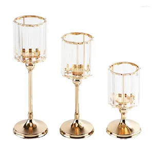 Candle Holders Crystal Glass Holder For Creative Candlestick Ornament Desktop Decor Dropship