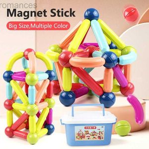 Magnetyczne zabawki magnetyczne dla dzieci Magnet zabawki dużego sztyftu magnetycznego budynki konstrukcyjne magnetyczne Zestaw konstrukcji Montessori dla dzieci 240409