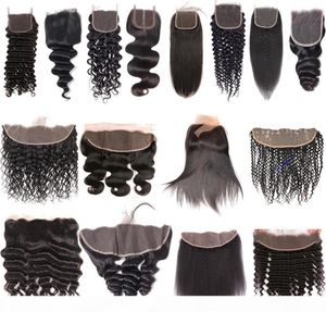 9A Brazilian Virgin Human Hair Extensions Straight Body Wave Deep Water Wave Kinky Curly Lace Frontal Closure Ear To Ear Frontal C1271585