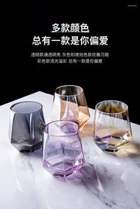 Weingläser kreativer Diamantglasbecher Whisky Geometrische achteckige Trinken Kaffeesaft Cup Bier