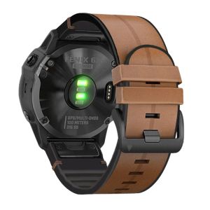 22 26 мм Quickfit Watch Bess для Garmin Fenix 6 6x Pro 5x 5 плюс 3 часа 935 945 S60 подлинный кожаный лен