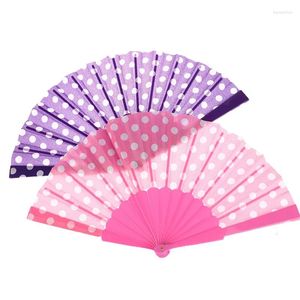 Decorative Figurines Elegant Spanish Hand Fans Japanese Polka Dots Folding Fan Gifts Flamenco Show Excitement