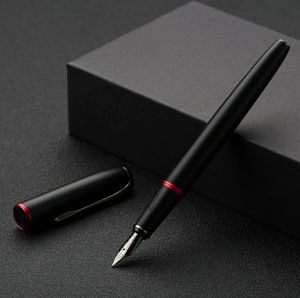 Picasso Pimio Black Metal Fountain Pen Titanium Black Fbent NIB 0510mm Matte Barrel Presentlåda Utmärkt Business Office Set Y202323421