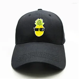 Ball Caps 2024 Cartoon Pineapple Embroidery Cotton Baseball Cap Hip-hop Adjustable Snapback Hats For Men And Women 131