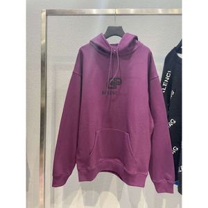 Designer Hoodies Männer Hoody Balencigaas Herren Sweatshirt Familie B Klassische Lockkette Terry Paris Band dicke lila lila Druckmenschen und Damen Muqu DMHT