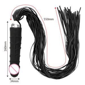 Crystal Dildo Real Leather Flogger Glass Penis Whip Sexy G-Spot анальные инструменты для бисеров ограничения BDSM для взрослых игр