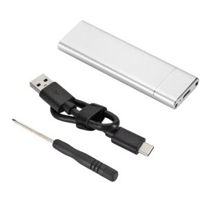 GRWIBEOU USB 3.1 till M.2 SSD Mobil hårddisk Box Typ C Adapterkort Externt kapsling Fall för M2 SATA SSD 2230/2242/2260/2280