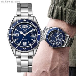 Wristwatches Luxury Mens es Stainless Steel Business Waterproof Date Quartz Men Fashion 2023 Sport Clock Relogio Masculino240409
