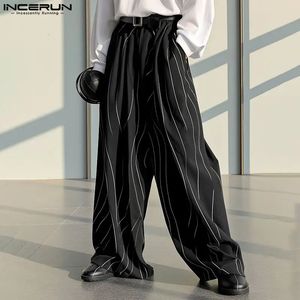 Mężczyźni Casual Pants Drukowanie elastyczne joggery w talii luźne spodnie uliczne spodnie Mężczyźni Koreańska moda męska długie spodnie S-5xl Inderun 240402