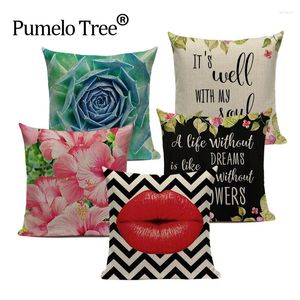 Pillow Customized Personalized Case On The English Alphabet High Quality Plant Printing Cover Throw Pillows