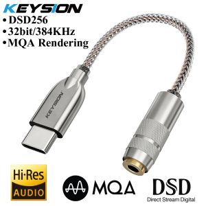 Förstärkare KeySion Typec till 3,5 mm DSD256 Anställer Audio MQA -hörlurarförstärkare ES9281 32BIT 384KHz HIFI USB DAC Adapter för Android Mac PC PC PC
