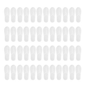 Flipers descartáveis, 24 pares de chinelos descartáveis do dedo do pé fechado Tamanho se encaixa para homens e mulheres para hotel, hóspedes de spa usados (branco)