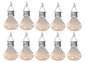 10X Solar Light Bulbs Outdoor Waterproof Garden Camping Hanging LED Light Lamp Bulb Globe Hanging Lights for Home Yard Christmas H1622404