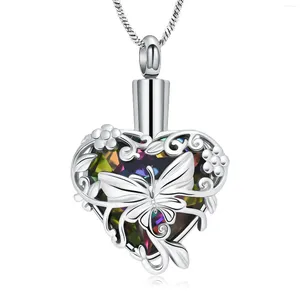 Pendant Necklaces Butterfly Heart Urn Necklace For Ashes Women Girl Memorial Locket