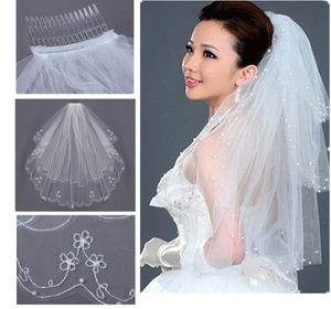 Veli da sposa 2 strati ricami di ricamo al gomito lunghezza formale velo più economico veu de no Noiva longo con pettine per veicoli da sposa3699744