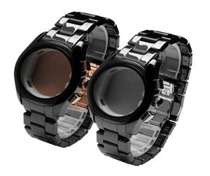 Watch Bands High Quality Ceramic Watchband For AR1452 AR1451 AR1410 AR1400 Strap And Case Black Men Women Bracelet Accessories 22m2182479