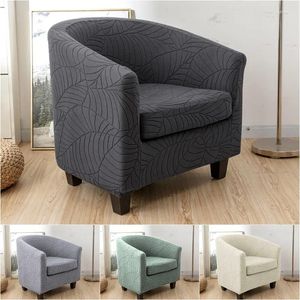 Chair Covers Jacquard Tub Club Cover Solid Color Stretch Armchair Living Room Single Sofa Slipcover With Seat Cushion