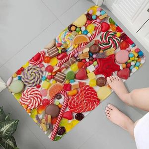 Carpets Colorful Candy Printed Floor Mat Bathroom Decor Carpet Non-Slip For Living Room Kitchen Welcome Doormat