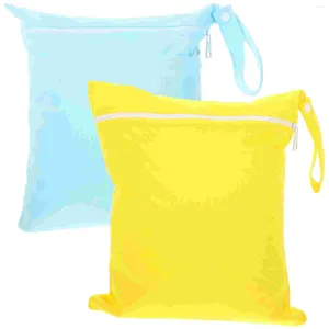 Laundry Bags 2pcs Lightweight Wet Bag Zipper Business Travel Storage Toiletry