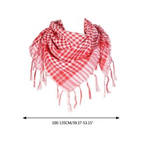 Musulmani Scarf Arab Shemagh Head Scarf Ethnic Arabian Dubaisaudi Neckwwrap Deserto trasportabile Headwrap Keffiyeh Hijab Scarf