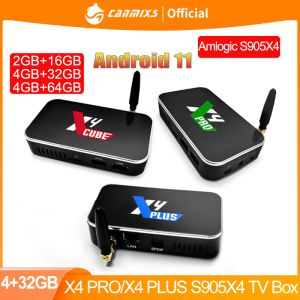 Box Ugoos x4 Pro 4GB 32GB x4 плюс 64GB x4 Cube Amlogic S905x4 Android 11 TV Box 1000M LAN SET Top Box 4K Media Player TV Приемники