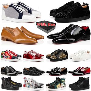 2024 com sapatos de luxo de luxuosos sapatos de calçados vermelhos calçados masculinos Plate Formpe Red Bottoms Alta Casual Mulheres Treinadores Planos de Glitter Black