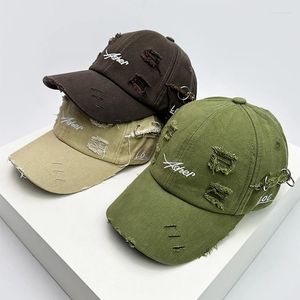 Ball Caps Men kobiety Korean Retro Distress Baseball Hats Fashion Sunshade Broken Style Snapback Wszechstronny ulica prosta osobista