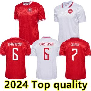 2024 덴마크 축구 저지 24 25 25 Eriksen Home Red Awit White Kjaer Hojbjerg Christensen Skov Olsen Braithwaite Dolberg 축구 셔츠