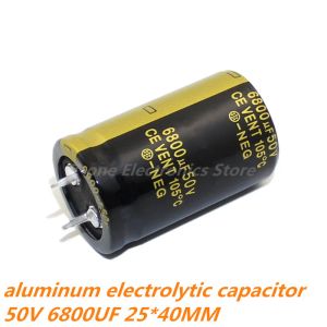 2-5pcs 50V6800UF 50V 6800UF 22X40 25X40mm High quality Aluminum Electrolytic Capacitor High Frequency Low Impedance ESR