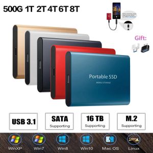 Taşınabilir Harici Sabit Sürücü 500g 2TB 8TB SSD Yüksek Hızlı Sabit Disk Harici SSD M.2 Dizüstü bilgisayar masaüstü SSD Flash için Typec 3.1