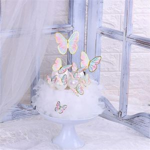 Party Supplies Girl's Back Butterfly Alles Gute zum Geburtstag Kuchen Topper Hochzeit Topper Dessert Dekoration Babyparty Geschenk