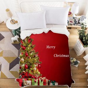 Filtar Happy Christmas Filt 3D Tree Print Super Soft Modern Home Bed Set Bedroom Decoration