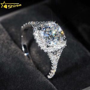高品質のD VVSダイヤモンドクッションカット2.5ct 18Kソリッドゴールド女性婚約指輪